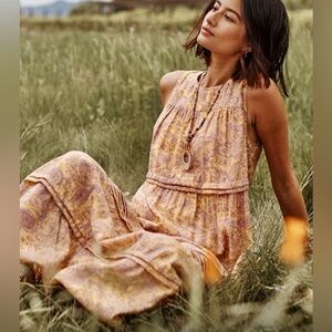 J Jill Purple Paisley Long Tiered Dress size M NWT